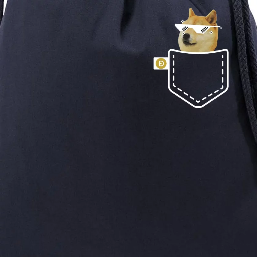 Dogecoin Pocket Doge Coin Drawstring Bag