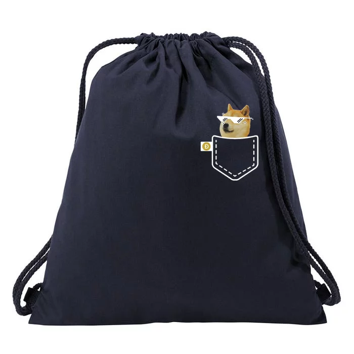 Dogecoin Pocket Doge Coin Drawstring Bag