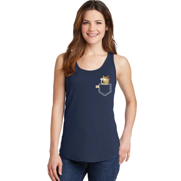 Dogecoin Pocket Doge Coin Ladies Essential Tank