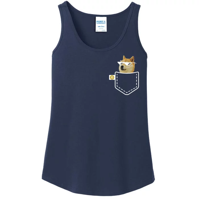 Dogecoin Pocket Doge Coin Ladies Essential Tank