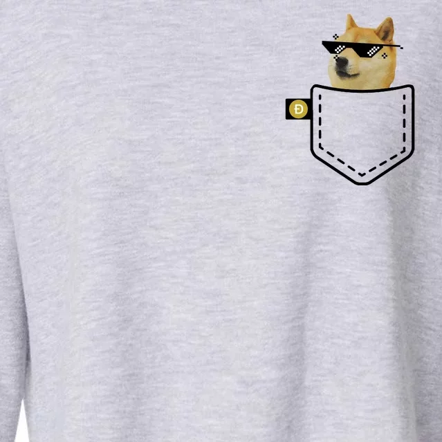 Dogecoin Pocket Doge Coin Cropped Pullover Crew