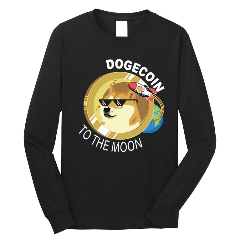 Dogecoin to the moon Long Sleeve Shirt