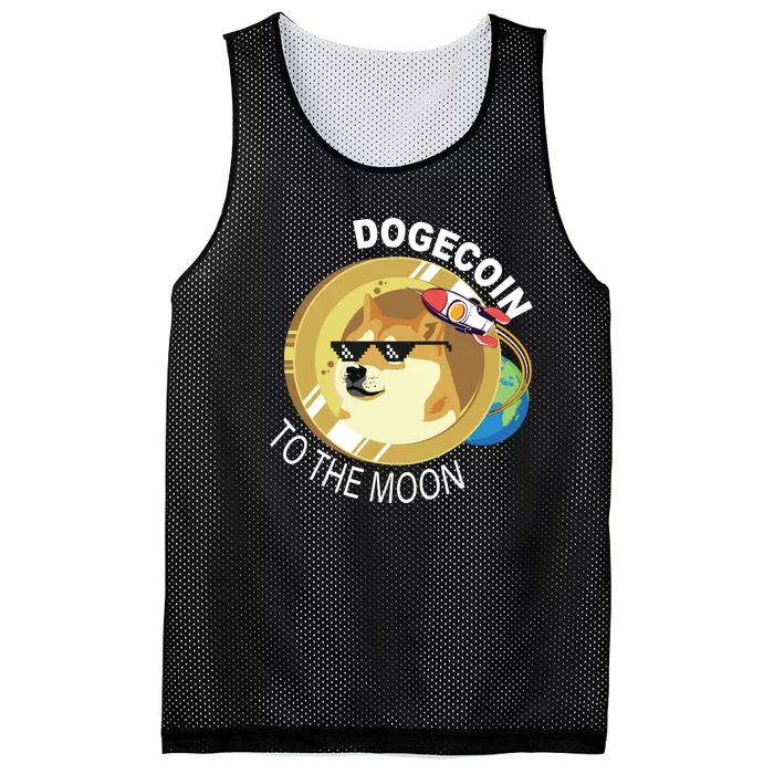 Dogecoin to the moon Mesh Reversible Basketball Jersey Tank