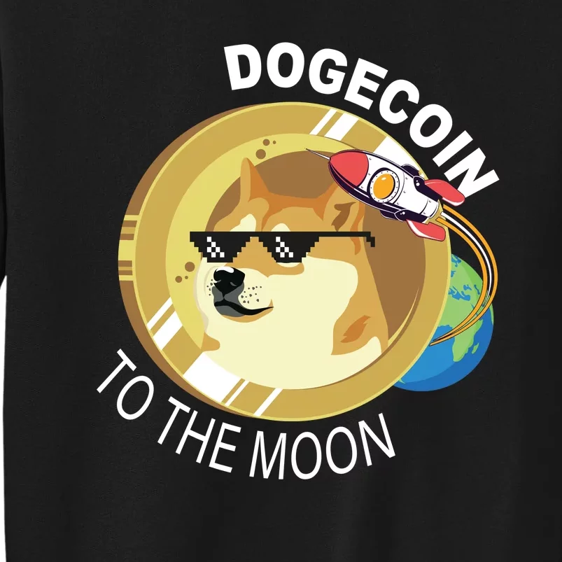 Dogecoin to the moon Tall Sweatshirt