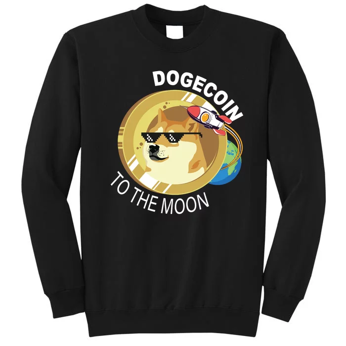 Dogecoin to the moon Tall Sweatshirt