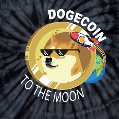 Dogecoin to the moon Tie-Dye T-Shirt