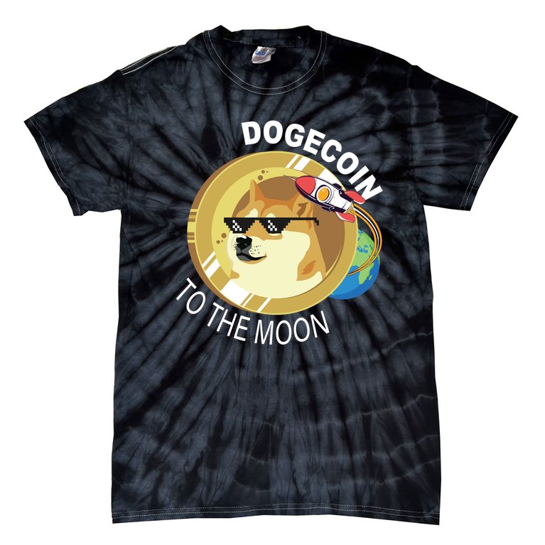 Dogecoin to the moon Tie-Dye T-Shirt