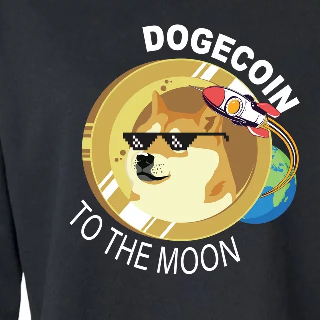 Dogecoin to the moon Cropped Pullover Crew