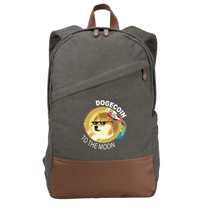 DogeCoin To The Moon Cotton Canvas Backpack