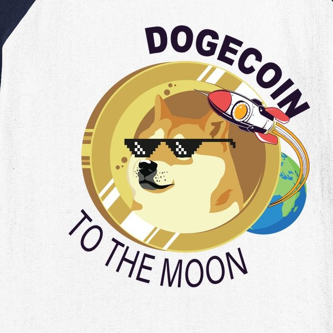 Dogecoin to the moon Baseball Sleeve Shirt