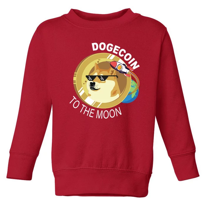 DogeCoin To The Moon Toddler Sweatshirt