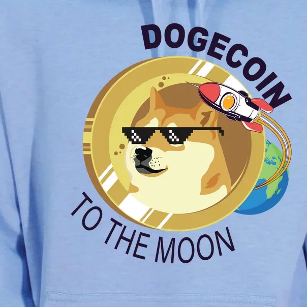 Dogecoin to the moon Unisex Surf Hoodie