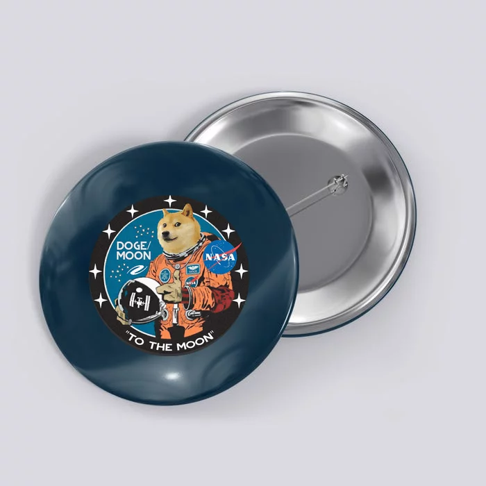 Dogecoin To The Moon Astronaut Button