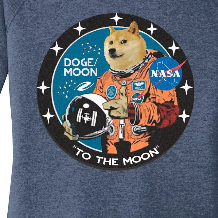 Dogecoin To The Moon Astronaut Women's Perfect Tri Tunic Long Sleeve Shirt