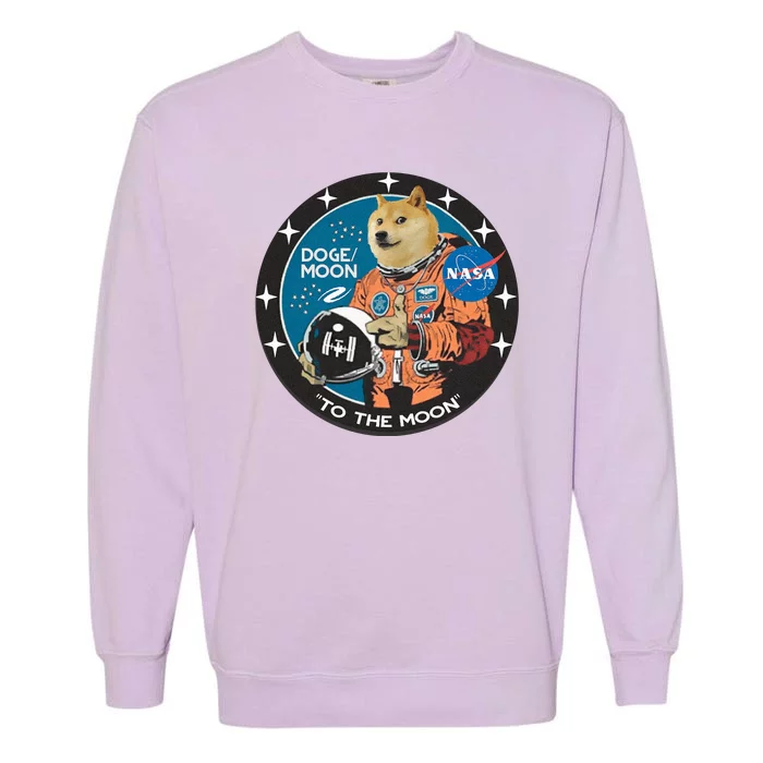 Dogecoin To The Moon Astronaut Garment-Dyed Sweatshirt