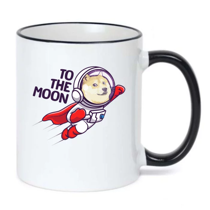 Dogecoin To The Moon Coin Crypto Currency Super Astronaut Black Color Changing Mug