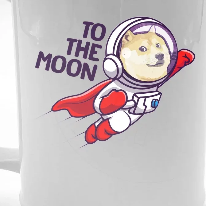 Dogecoin To The Moon Coin Crypto Currency Super Astronaut Front & Back Beer Stein