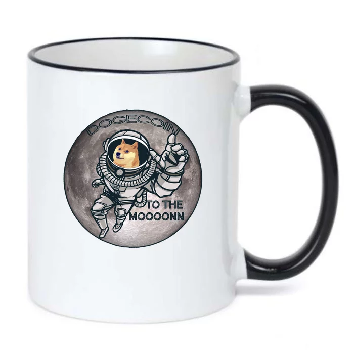 Dogecoin To the Moon Doge Black Color Changing Mug