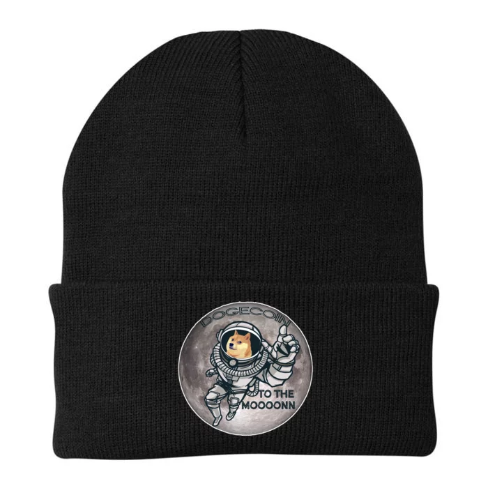 Dogecoin To the Moon Doge Knit Cap Winter Beanie