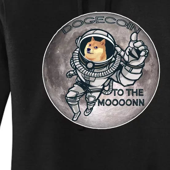 Dogecoin To the Moon Doge Women's Pullover Hoodie