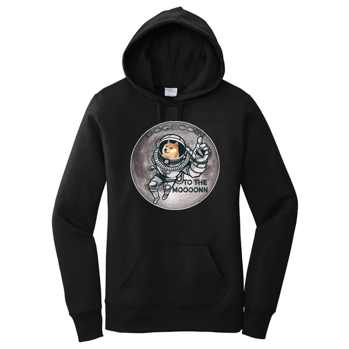 Dogecoin To the Moon Doge Women's Pullover Hoodie