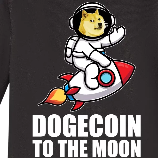 DogeCoin To The Moon Doge Crypto Baby Long Sleeve Bodysuit