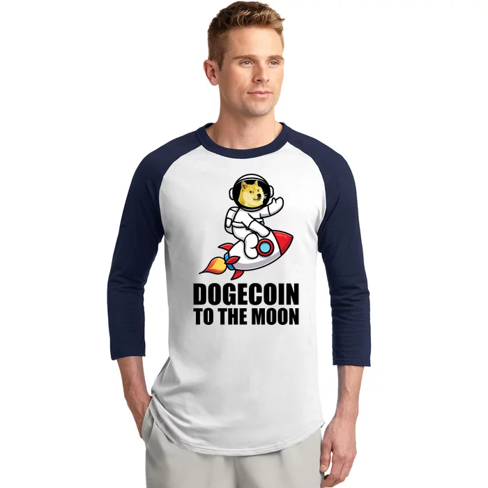 DogeCoin To The Moon Doge Crypto Baseball Sleeve Shirt