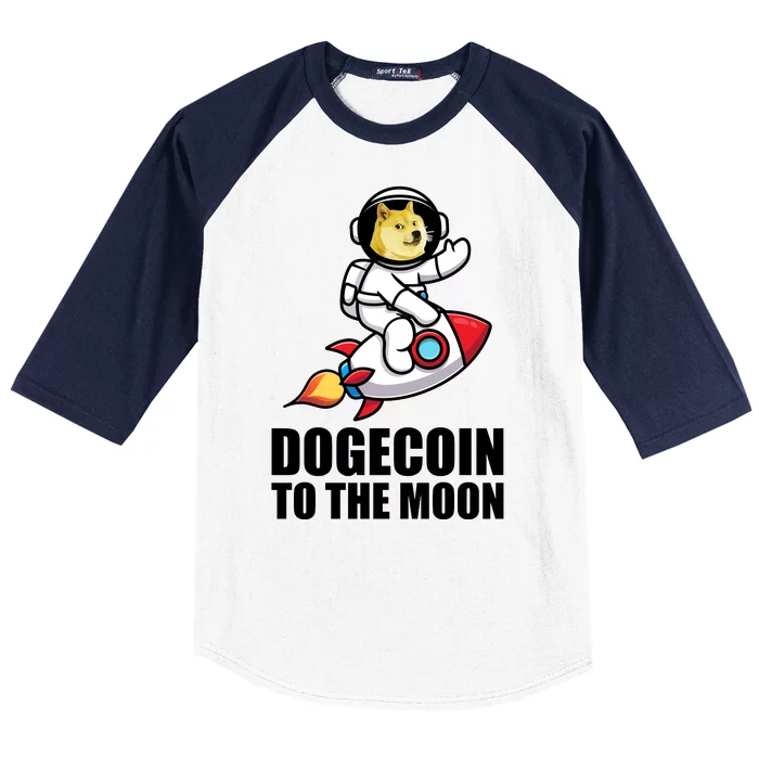 DogeCoin To The Moon Doge Crypto Baseball Sleeve Shirt