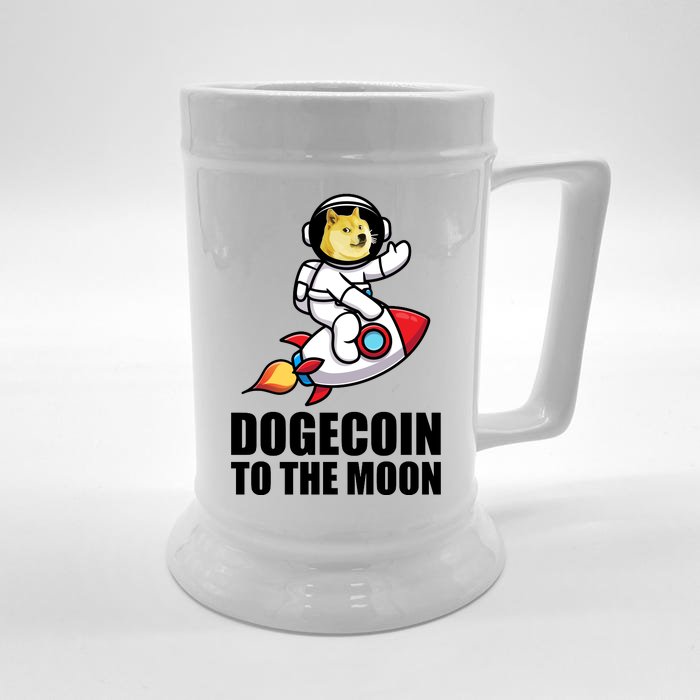 DogeCoin To The Moon Doge Crypto Front & Back Beer Stein