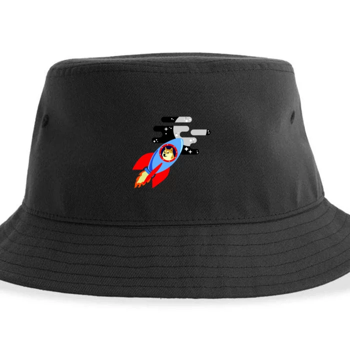 Dogecoin To the Moon Hodl Crypto Currency Sustainable Bucket Hat