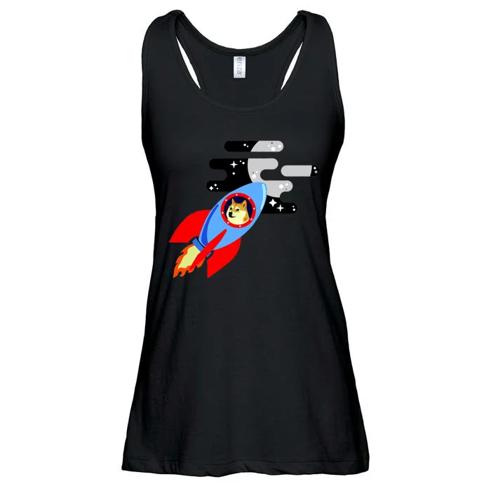 Dogecoin To the Moon Hodl Crypto Currency Ladies Essential Flowy Tank