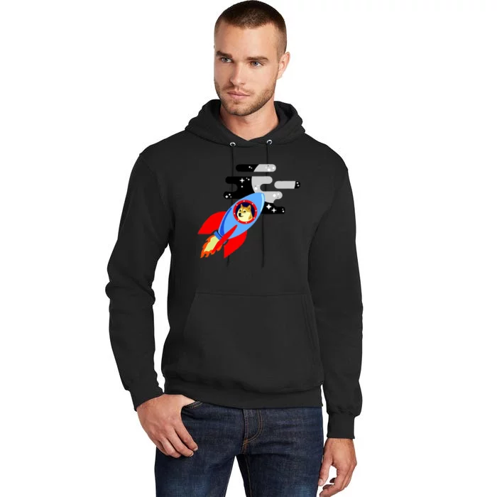 Dogecoin To the Moon Hodl Crypto Currency Tall Hoodie