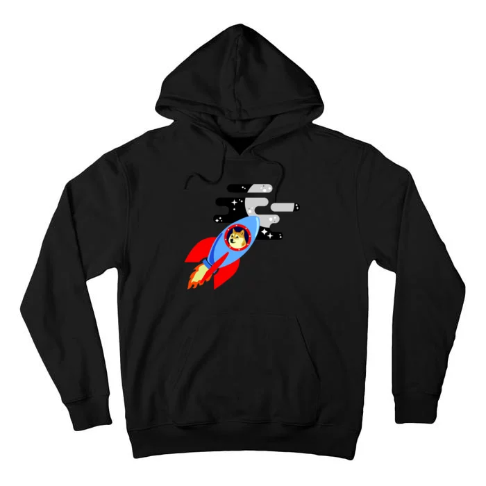 Dogecoin To the Moon Hodl Crypto Currency Tall Hoodie