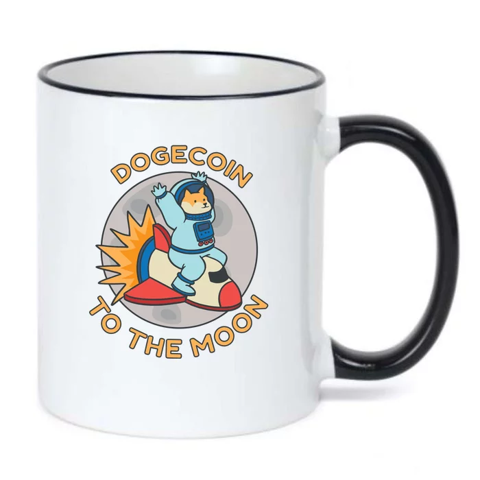 Dogecoin To The Moon Logo Black Color Changing Mug