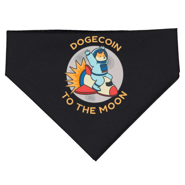 Dogecoin To The Moon Logo USA-Made Doggie Bandana