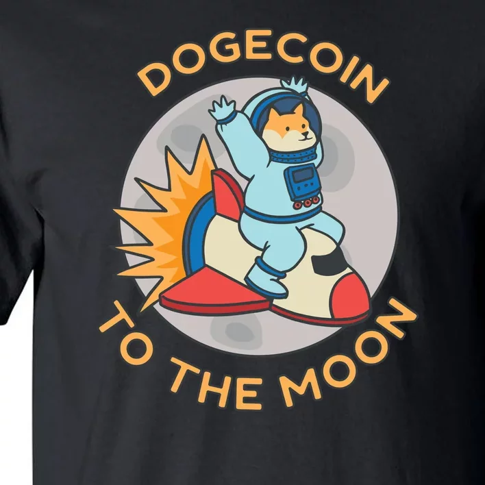 Dogecoin To The Moon Logo Tall T-Shirt