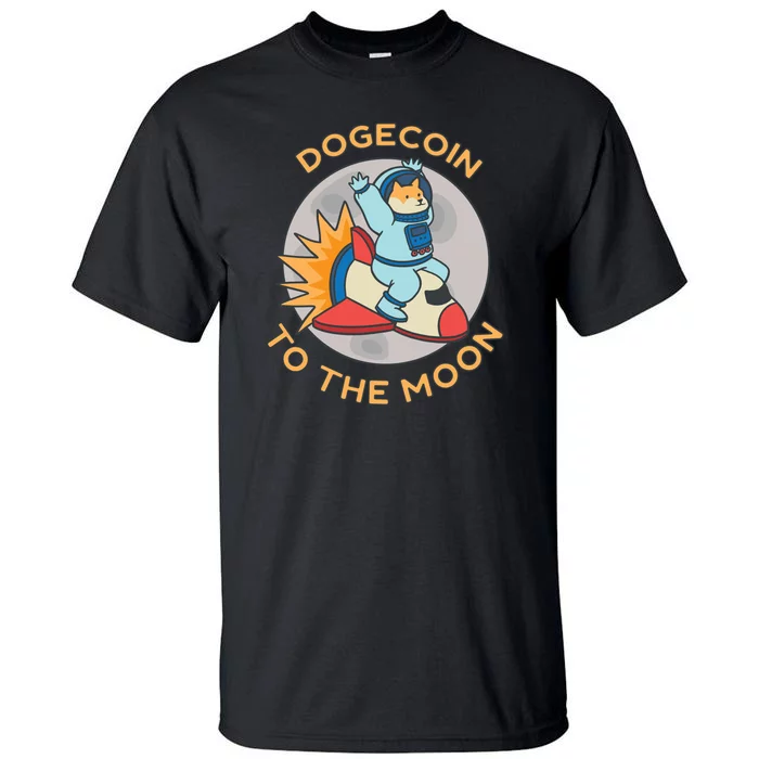 Dogecoin To The Moon Logo Tall T-Shirt