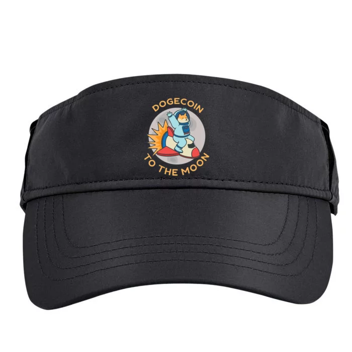 Dogecoin To The Moon Logo Adult Drive Performance Visor