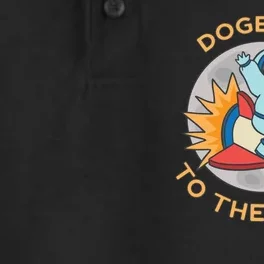 Dogecoin To The Moon Logo Dry Zone Grid Performance Polo