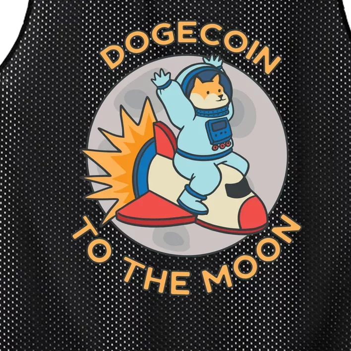 Dogecoin To The Moon Logo Mesh Reversible Basketball Jersey Tank