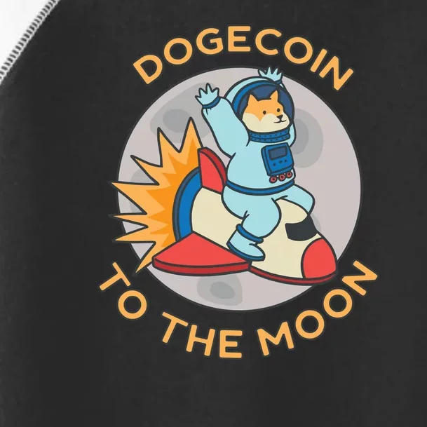 Dogecoin To The Moon Logo Toddler Fine Jersey T-Shirt