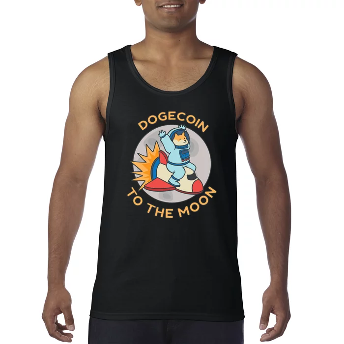 Dogecoin To The Moon Logo Tank Top