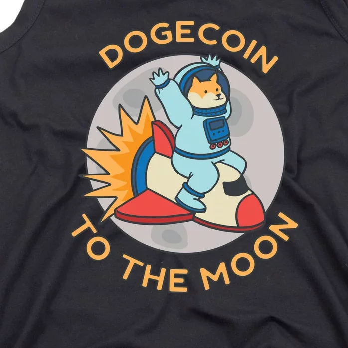 Dogecoin To The Moon Logo Tank Top