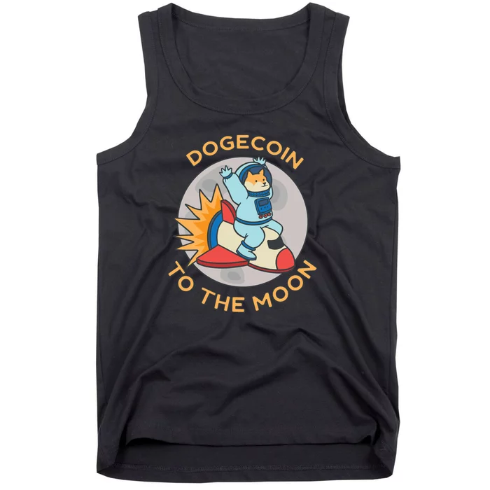 Dogecoin To The Moon Logo Tank Top