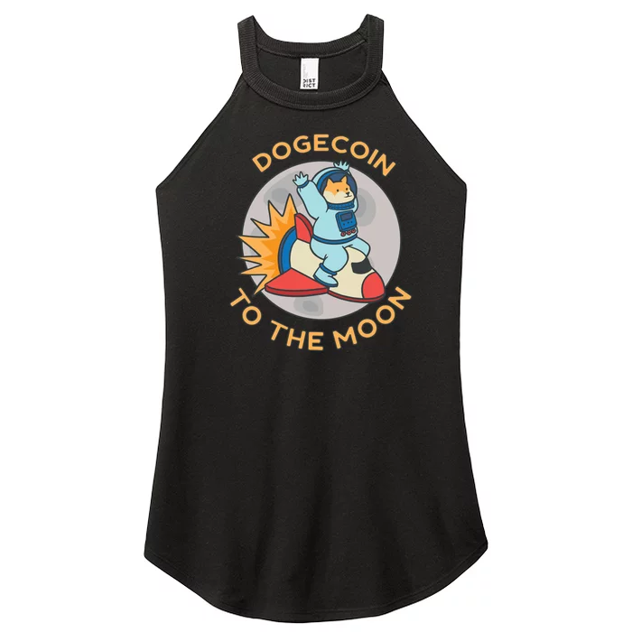 Dogecoin To The Moon Logo Women’s Perfect Tri Rocker Tank