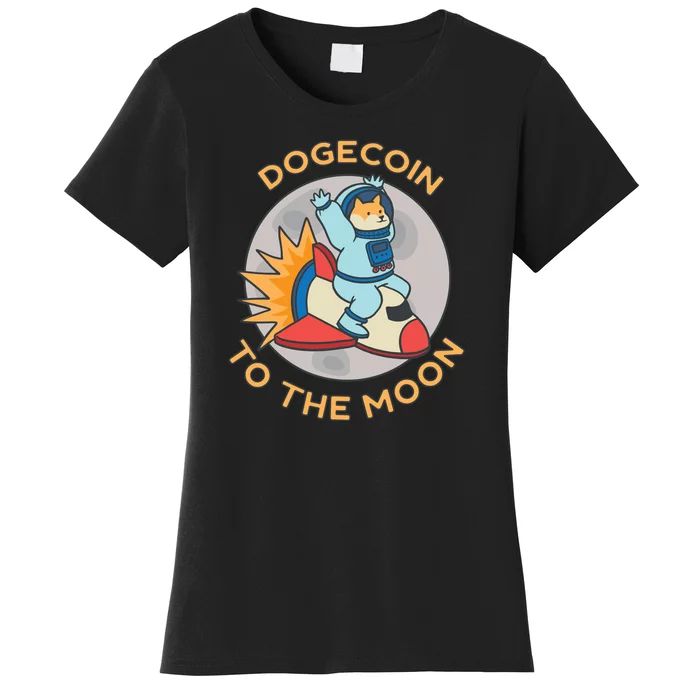 Dogecoin To The Moon Logo Women's T-Shirt