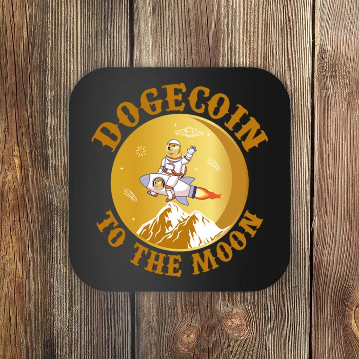 Dogecoin Vintage To The Moon Coaster