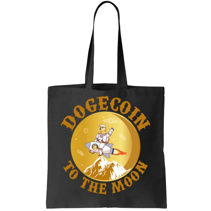 Dogecoin Vintage To The Moon Tote Bag