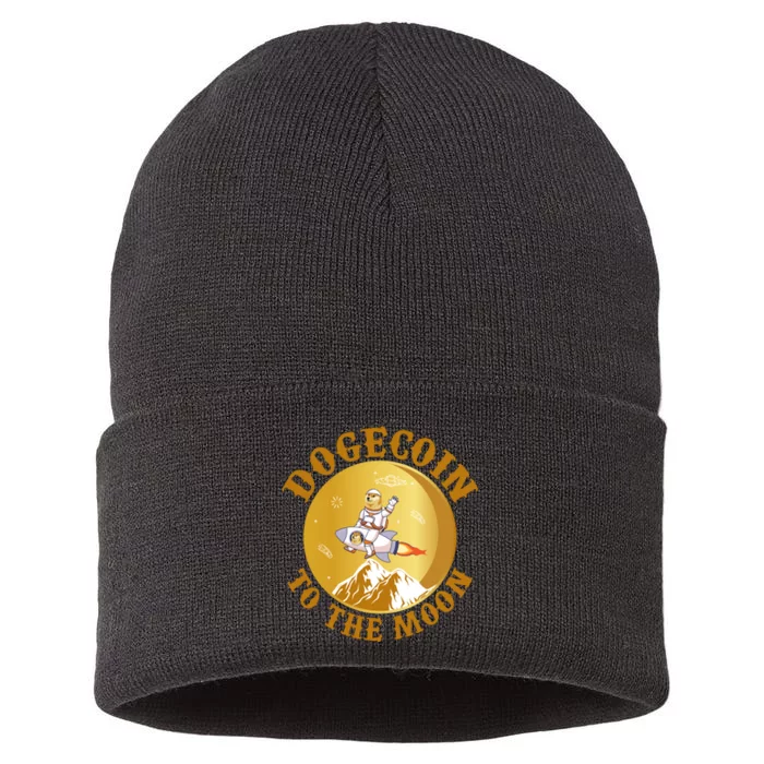 Dogecoin Vintage To The Moon Sustainable Knit Beanie