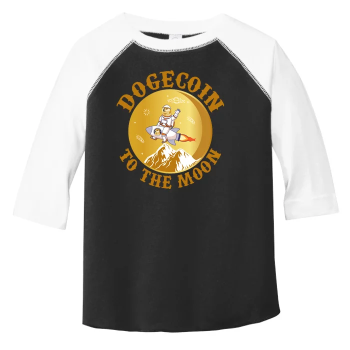 Dogecoin Vintage To The Moon Toddler Fine Jersey T-Shirt